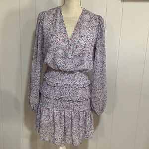 Storia Lavender Floral Long Sleeve Dress